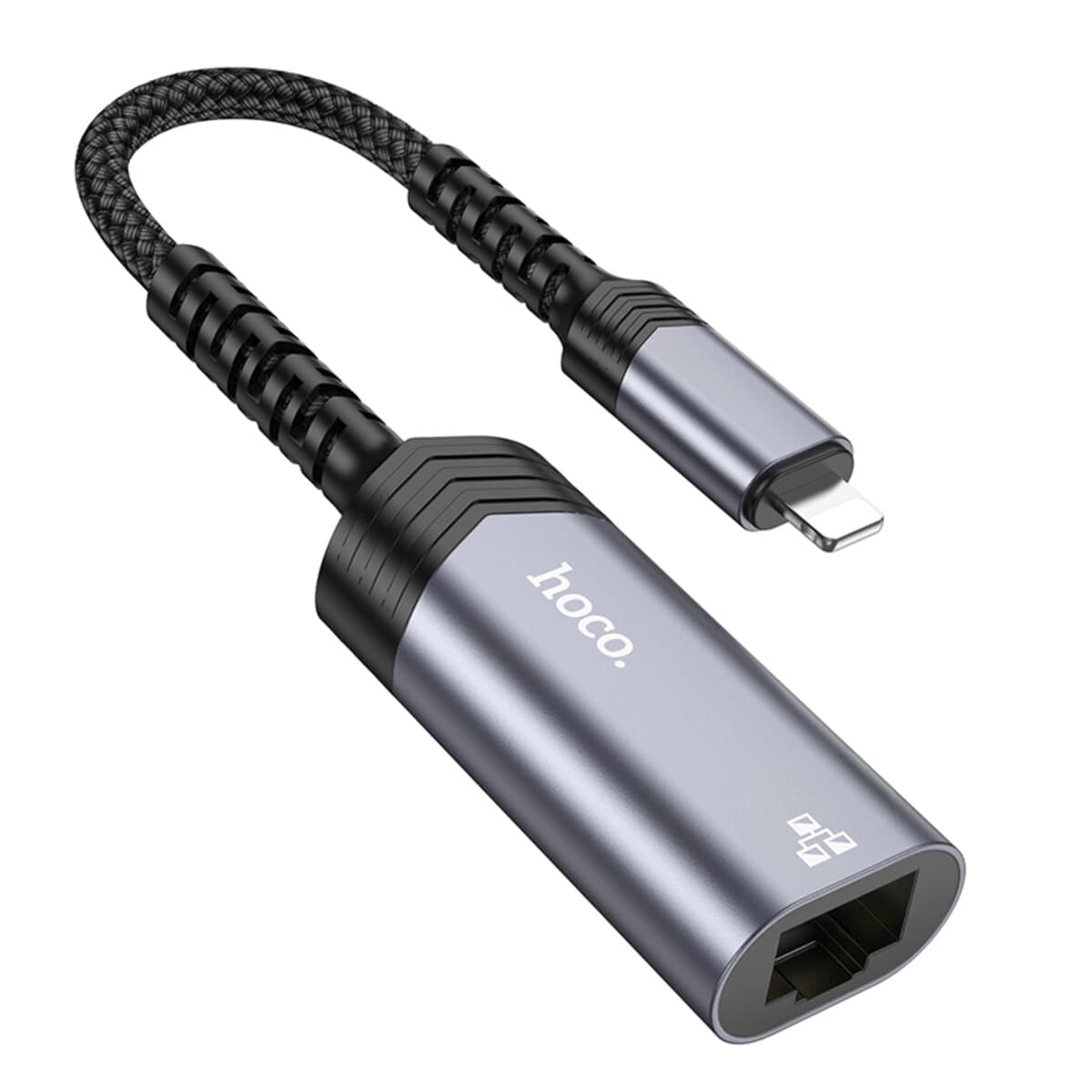 Переходник адаптер UA26 Lightning to RJ45 ethernet adapter 100 Mbps Metal Gray