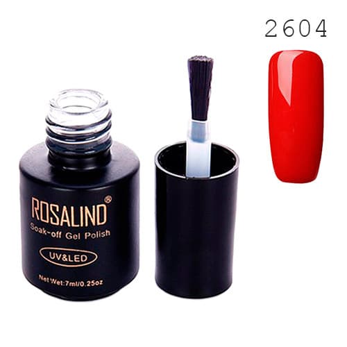 Гель-лак для нігтів манікюру Rosalind 7мл шелак для UV LED 2604 Red (312631)