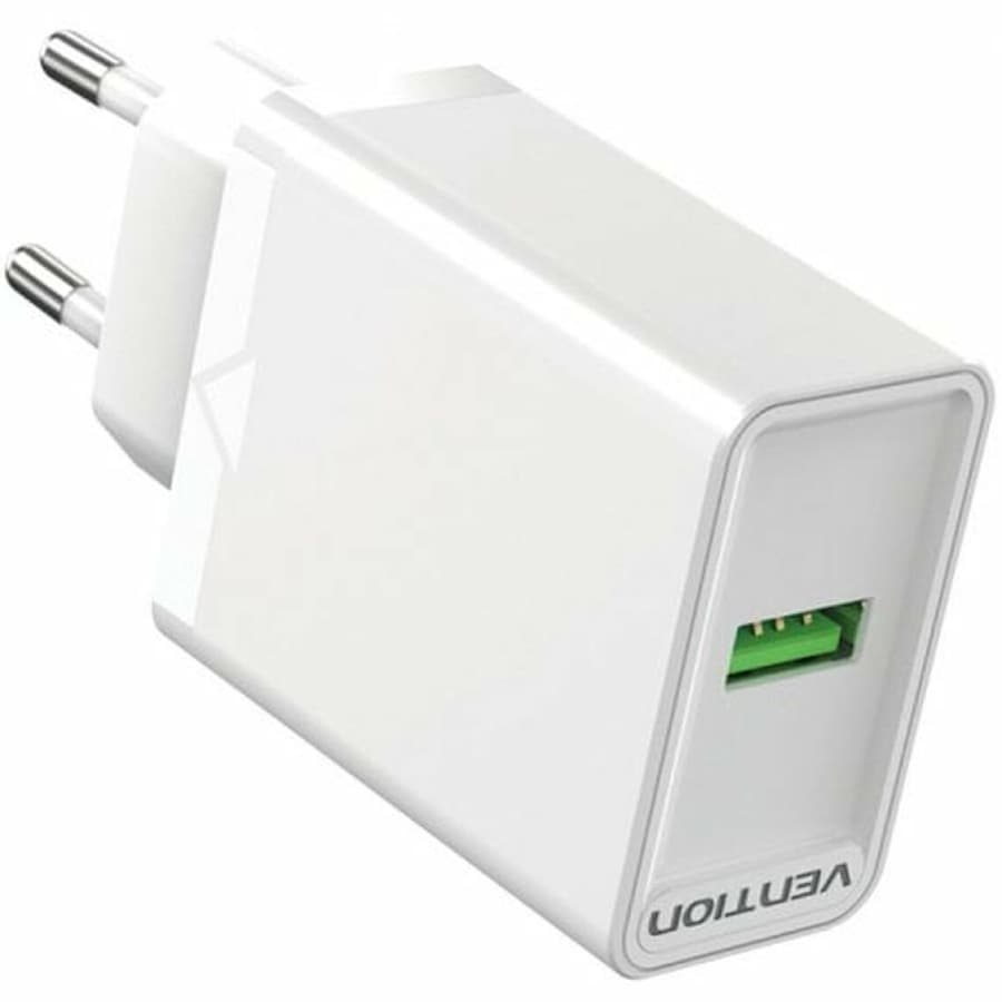 Зарядний пристрій Vention FABW0-EU 1xUSB 18W USB-A QC3.0 White