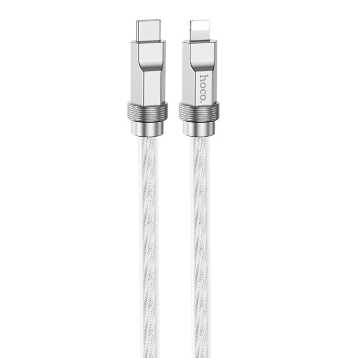 Кабель HOCO U113 Solid Type-C to Lightning PD silicone charging data cable 1m 3A Silver