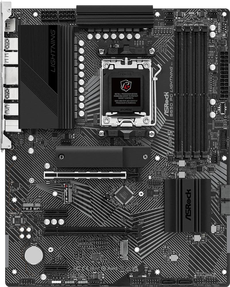 Материнська плата ASRock B650 PG LIGHTNING AM5/B650 4*DDR5 2xPCIex16 HDMI 4xSATAІІІ 3xM.2 2.5GLan 7.1ch ATX