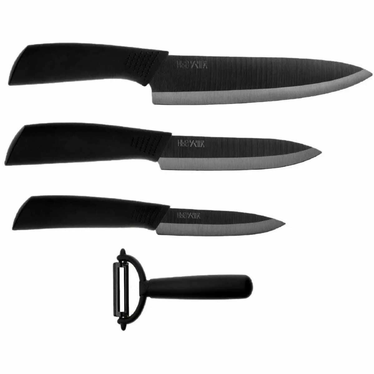 Набор кухонных ножей HuoHou Nano Ceramic Knifes Set 4шт Black (HU0010)