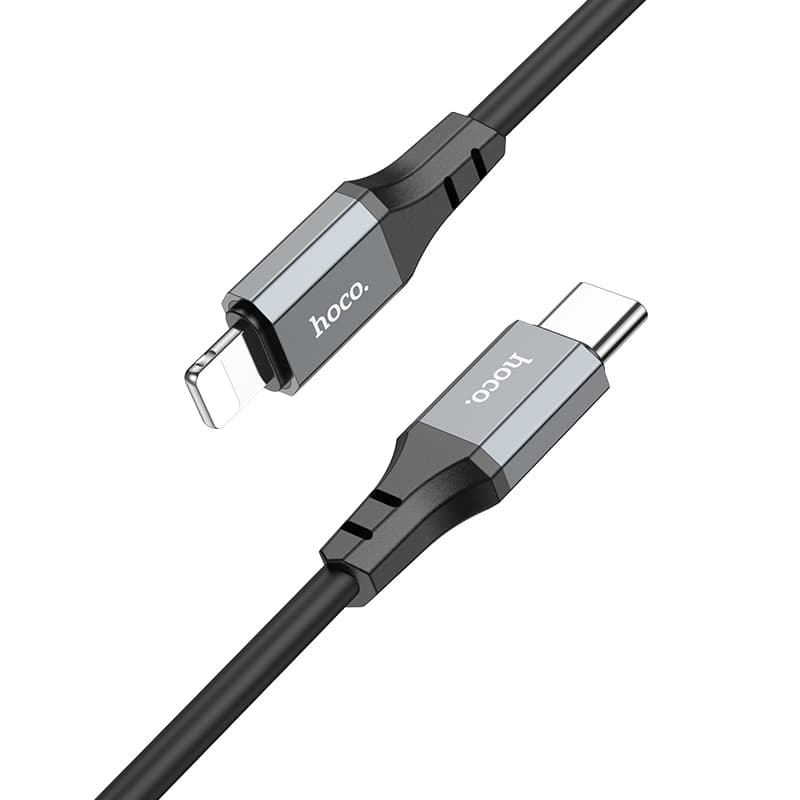 Кабель Hoco X86 Type-C to Lightning Spear 1m 20W PD silicone charging data cable Black