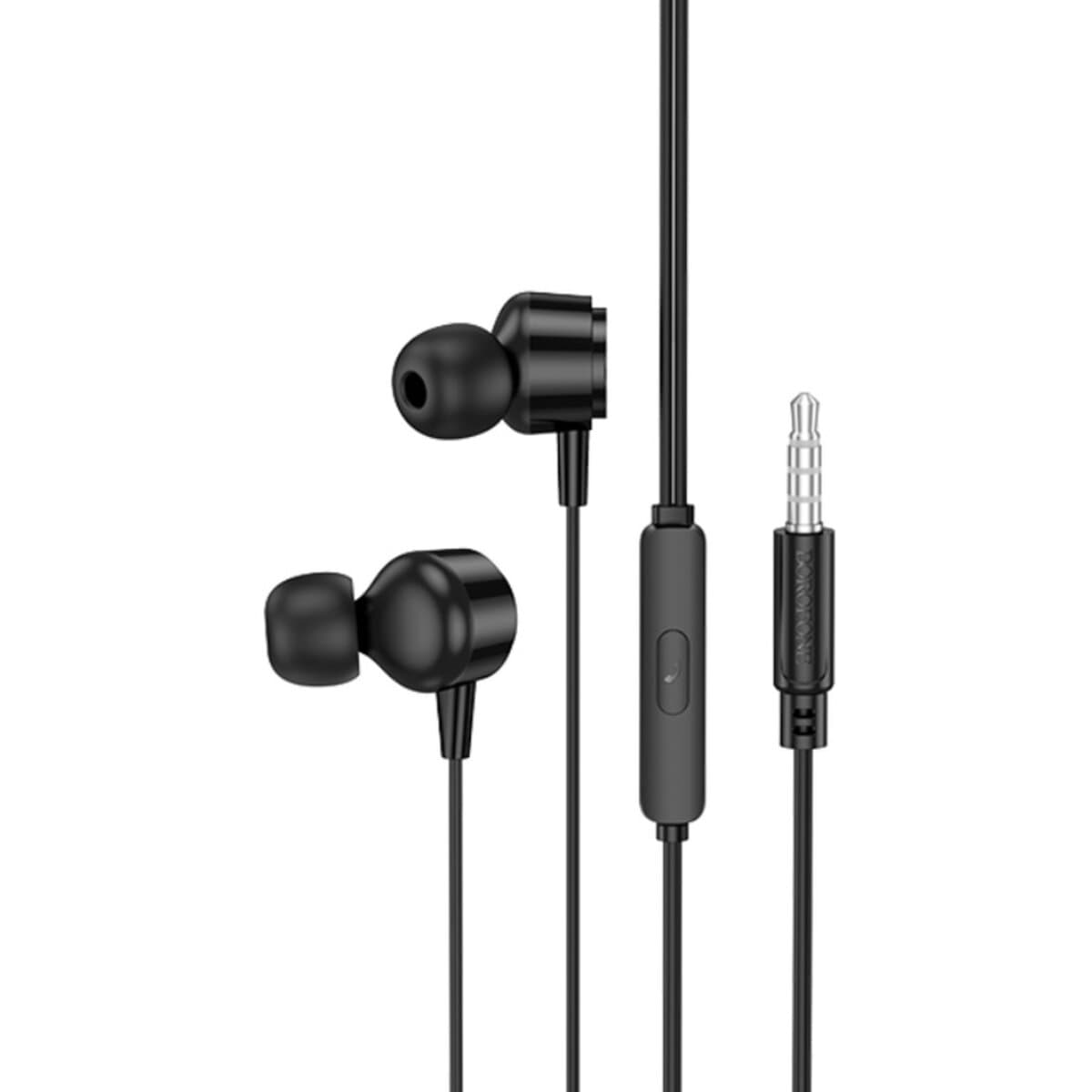 Провідні навушники з мікрофоном BOROFONE BM94 Sonar universal earphones 3.5мм 1.2м Black