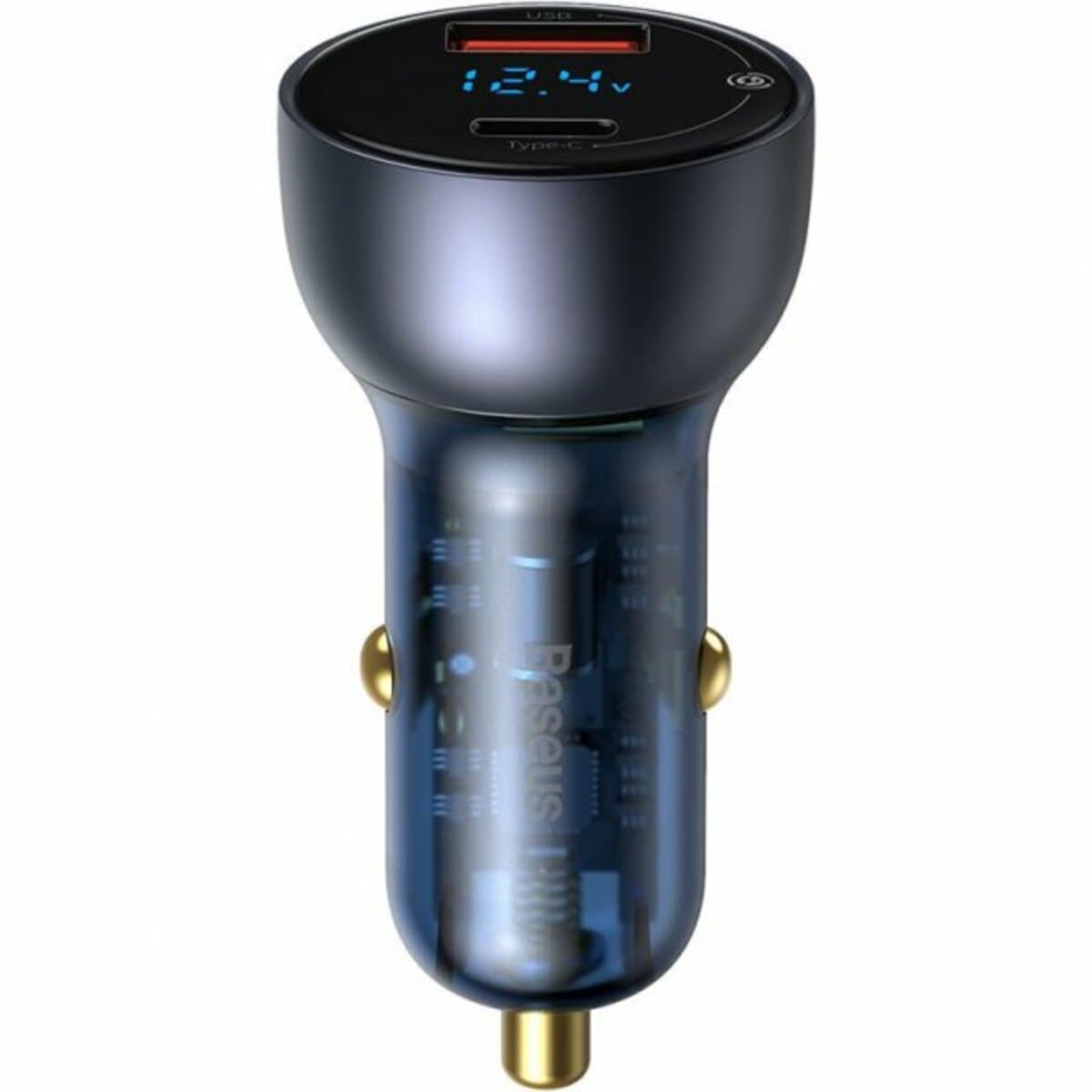Автомобильное зарядное устройство Baseus Particular Digital Display QC+PPS Car Charger 65W Cable Type-C to Type-C 100W 1m Dark Gray (TZCCKX-0G)