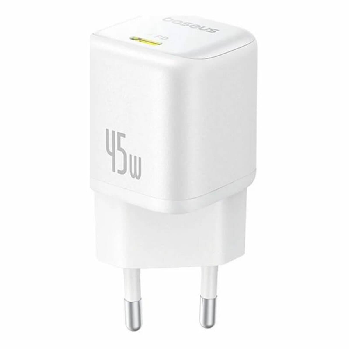 Зарядний пристрій Baseus PicoGo GaN Fast Charger 1xType-C 45W EU Moon White (P10176800213-00)