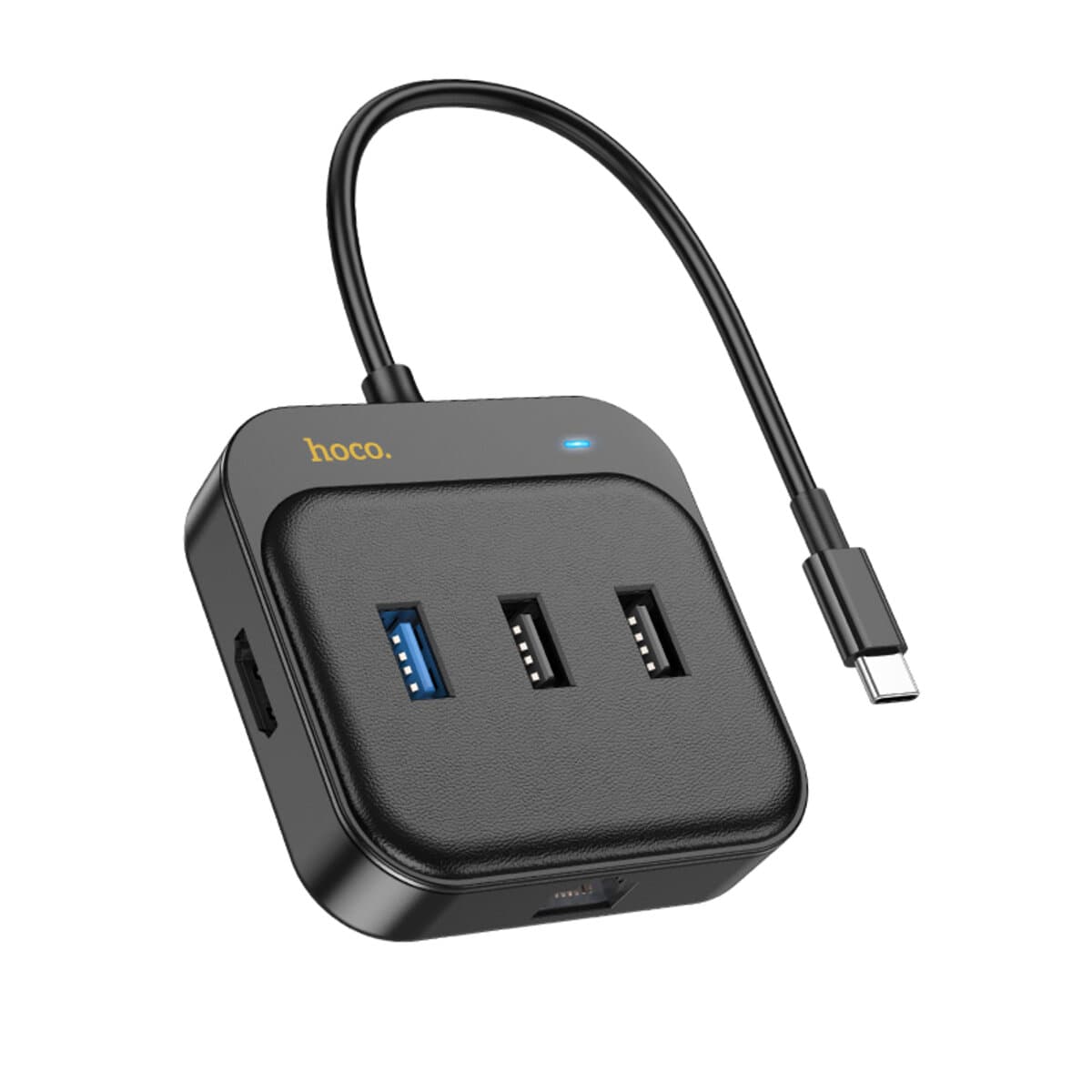 USB-хаб HOCO HB37 Easy link 6-in-1 Multiport Adapter HDTV RJ45 USB3.0 USB2.0*2 PD100W Black