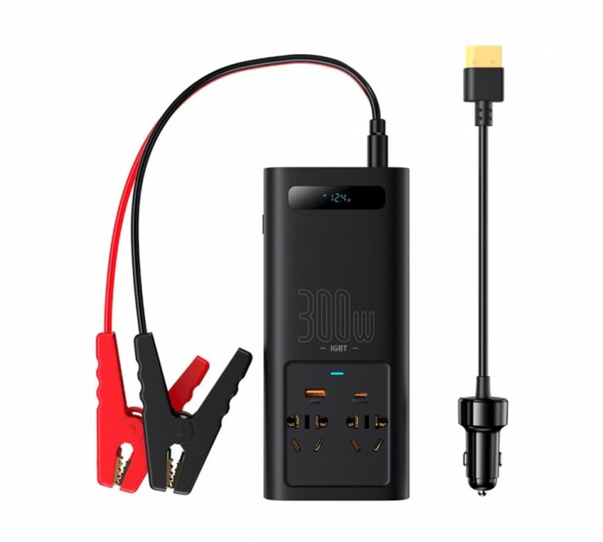 Автомобільний перетворювач інвертор Baseus IGBT Power Inverter 300W CN/EU 220V Black (CGNB010101)