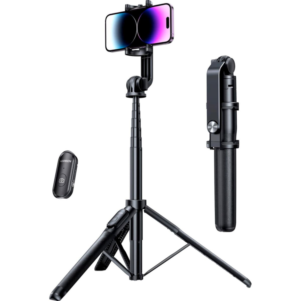 Штатив трипод селфі-палиця UGREEN LP586 Selfie Stick Tripod with Bluetooth Remote Black (UGR-15062)