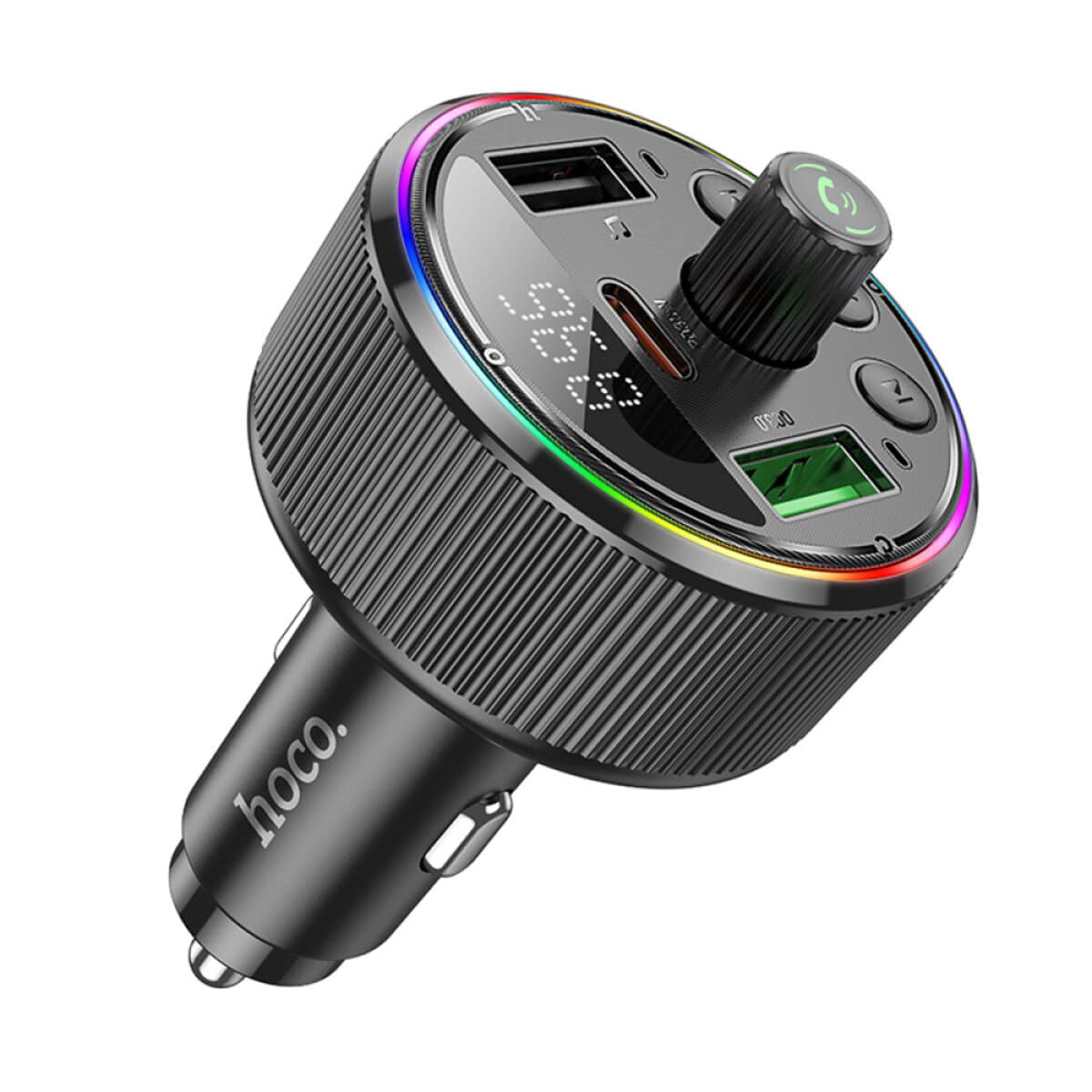 Автомобильный FM-трансмиттер ресивер HOCO E82 Guerrero PD30W+QC3.0 car BT FM transmitter Black