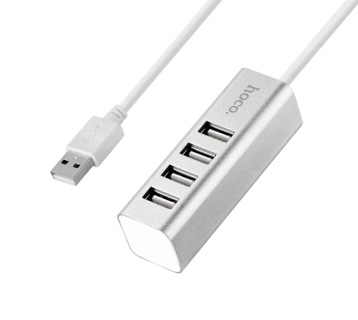 USB-хаб HOCO HB1 4USB Line machine Silver