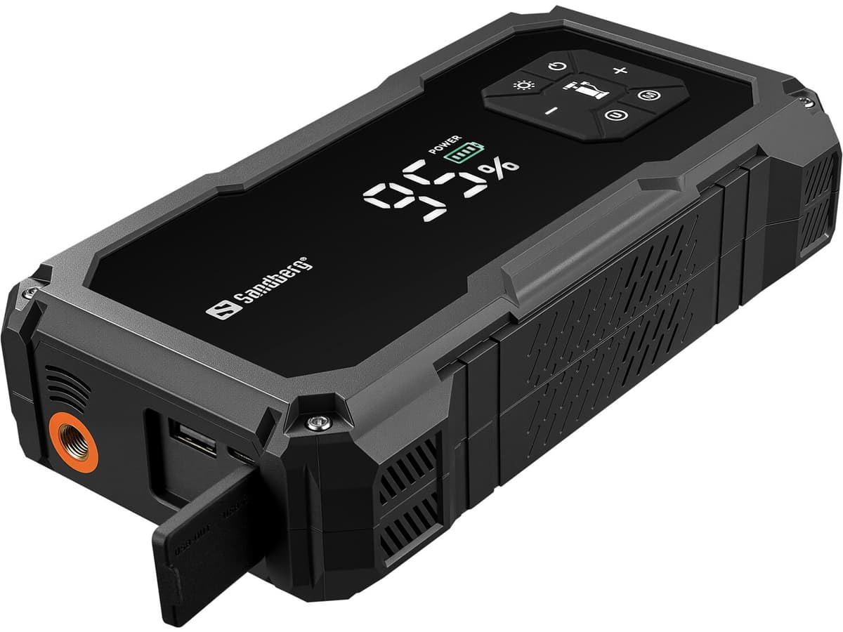 Автомобільний пуско-зарядний пристрій з компресором Sandberg JumpStarter 150PSI 10000mAh USB Type-C ліхтар Black (421-21)