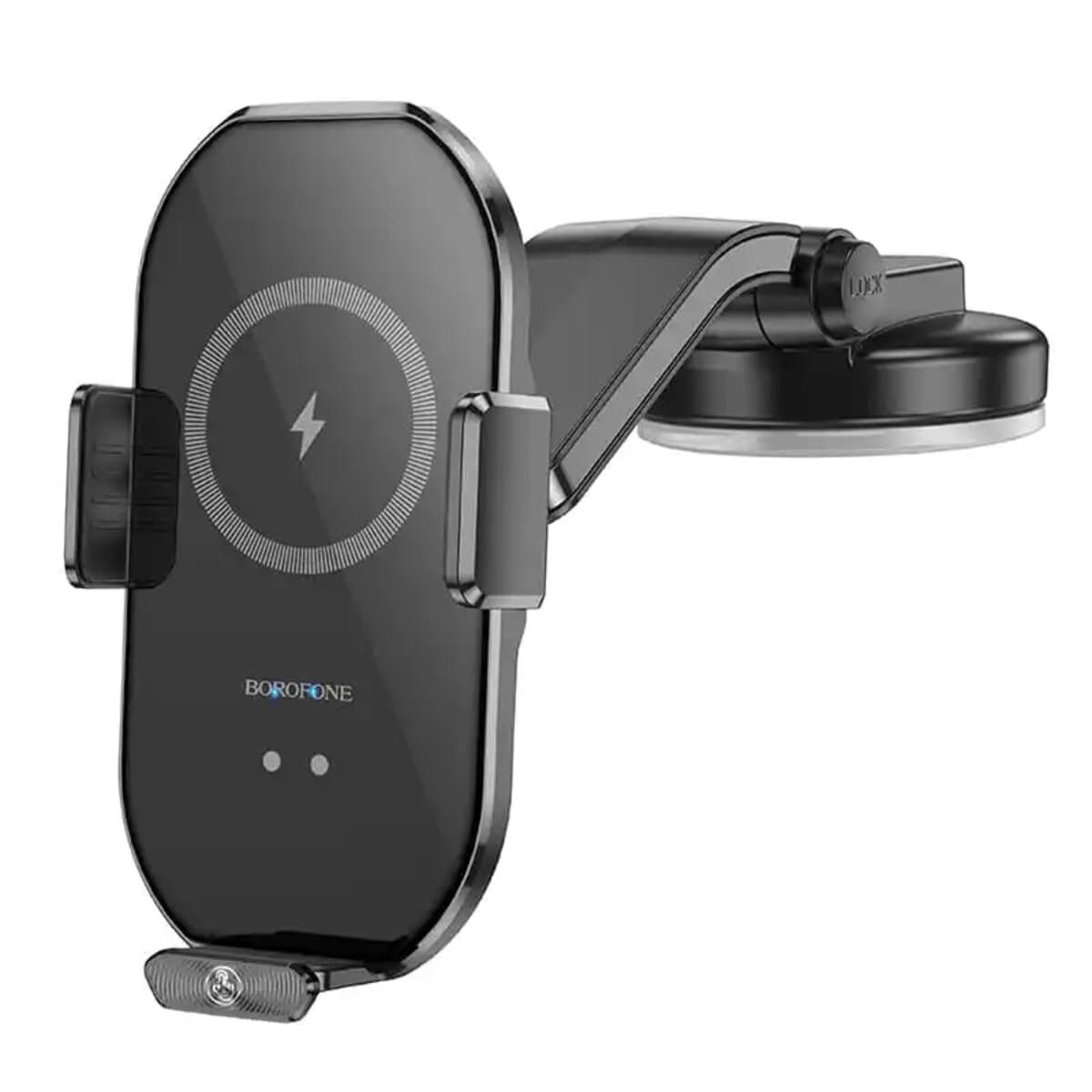 Тримач для телефону автотримач з БЗП BOROFONE BH206 Rusher infrared wireless fast charging car holder center console Black