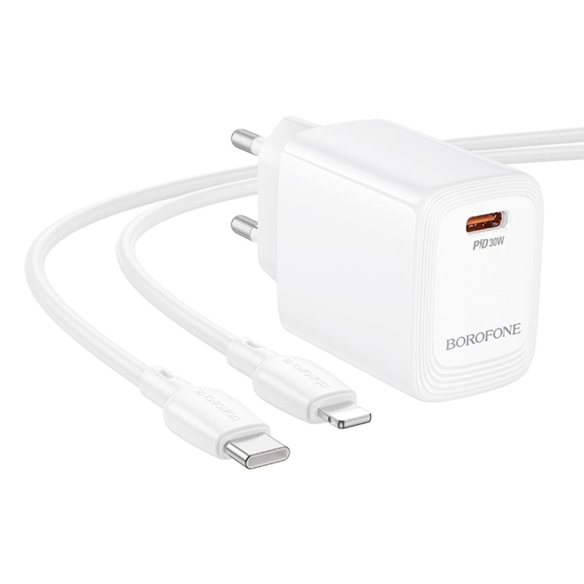 Зарядное устройство BOROFONE BN28 Fuente single port PD30W charger set Type-C to Lightning cable EU White