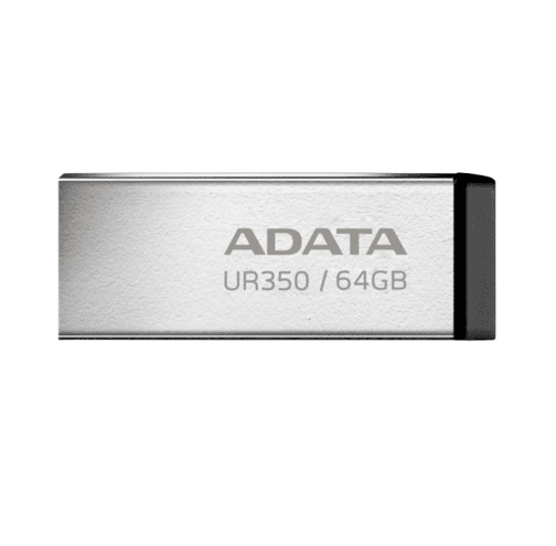 Флеш пам'ять флешка Flash A-DATA UR 350 64Gb USB 3.2 Silver-Black (UR350-64G-RSR/BK)