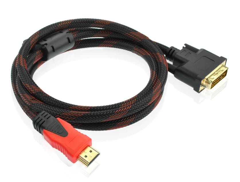 Кабель B00578 HDMI M - DVI 24M 3м обплетення Black-Red