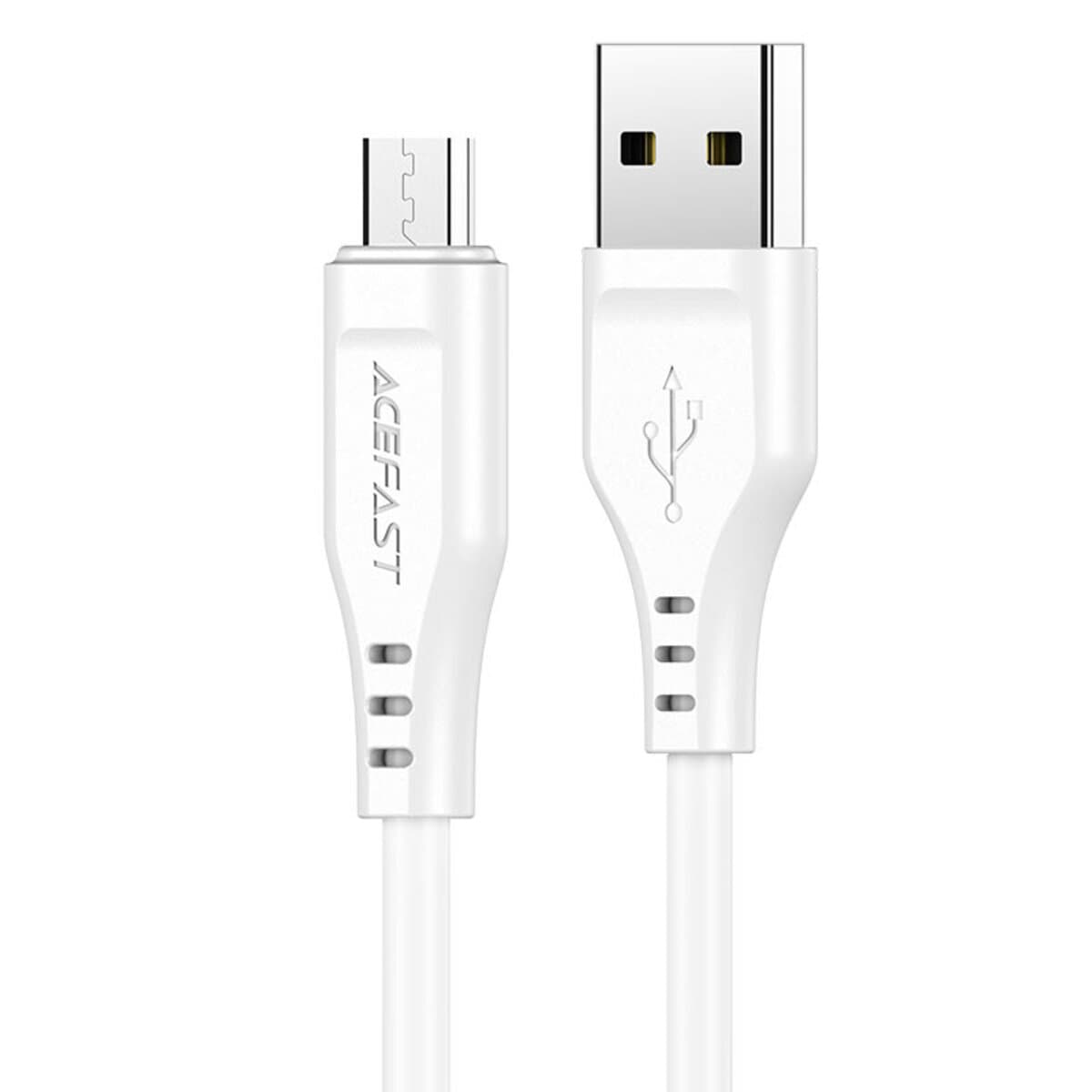 Кабель ACEFAST C3-09 USB to Micro-USB 2.4A 1.2m TPE connectors White (AFC3-09W)