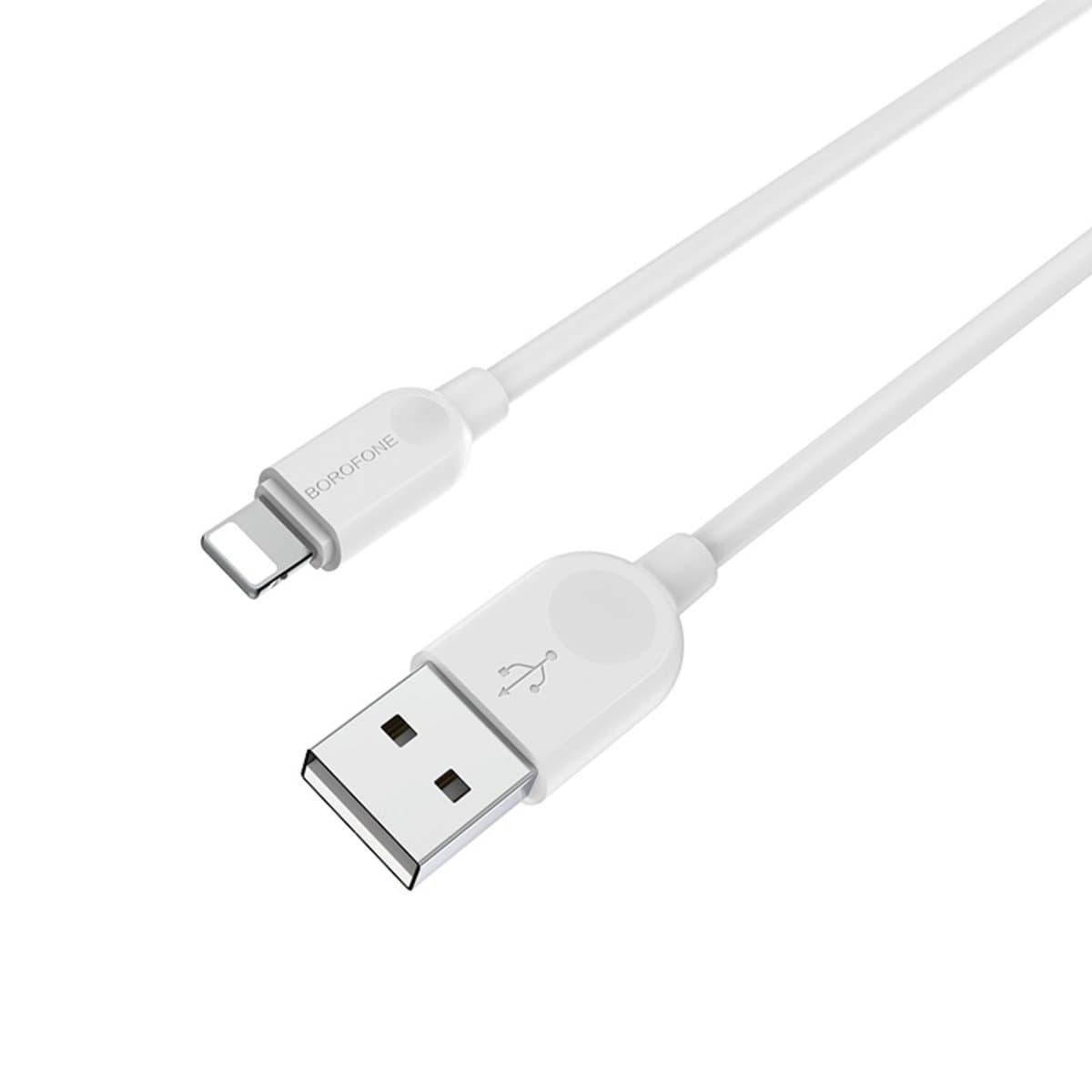 Кабель BOROFONE BX14 USB to Lightning 2.4A 2m PVC TPE connectors White