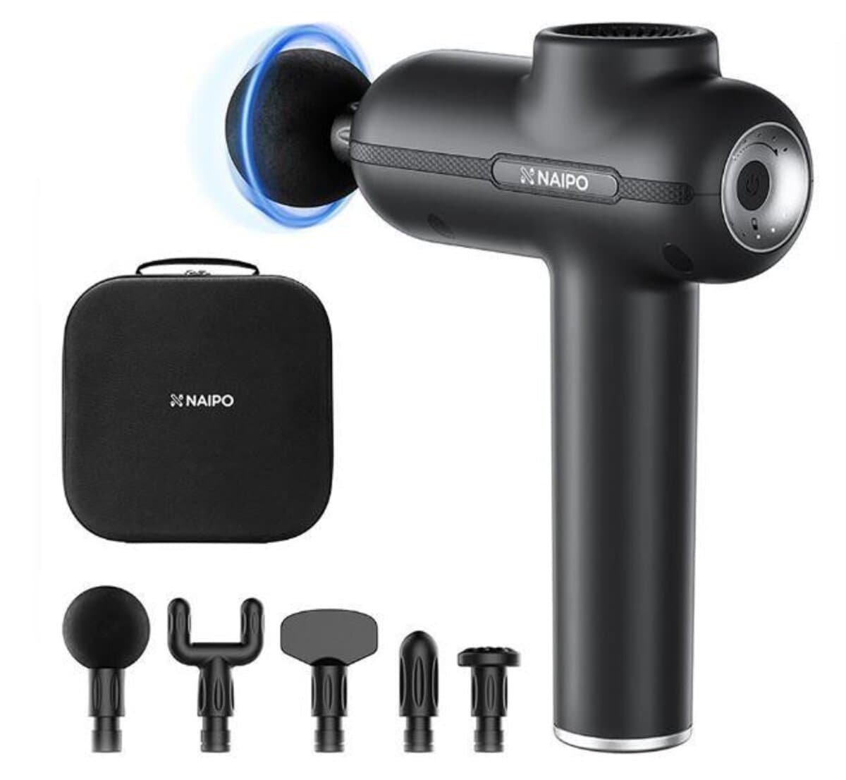 Перкусійний масажер NAIPO MGG-2103 Massage Gun 2500mAh Black (MGG-2103)