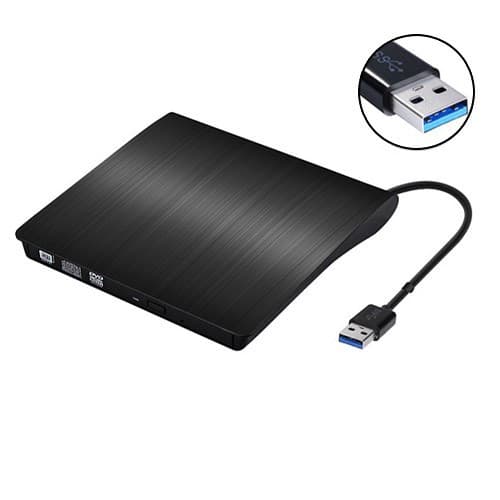 Зовнішній USB 3.0 DVD-RW CD-RW привід портативний дисковод ECD819-SU3 Black (284178)