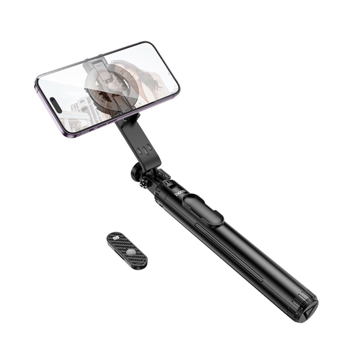Селфі-палиця монопод HOCO K25 Sherkhan magnetic aluminum alloy live broadcast holder Black