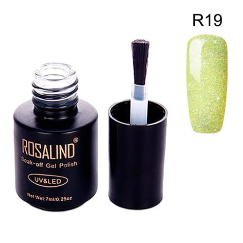 Гель-лак для нігтів манікюру Rosalind 7мл шимер для UV LED R19 Lime (357982)