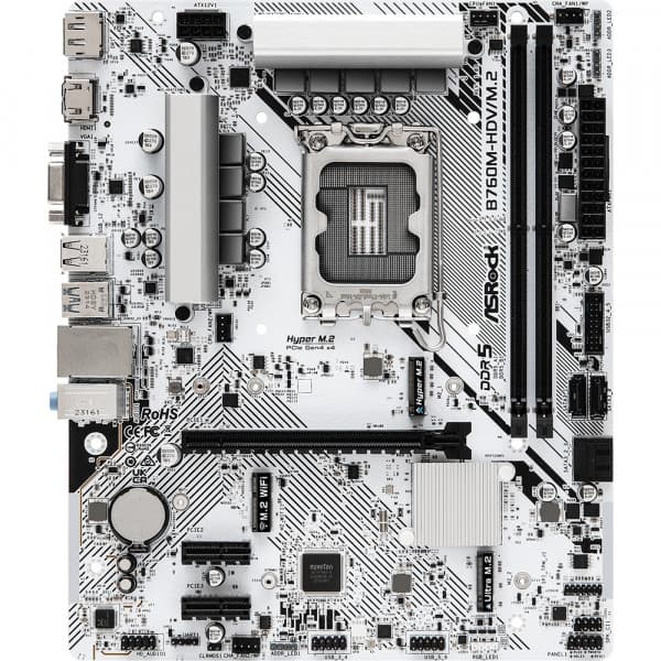 Материнська плата ASRock B760M-HDV/M.2 1700/B760 2*DDR5 1xPCIex16 4xSATA 2xM.2 2.5GLan 7.1ch mATX (B760M-HDV/M.2#)