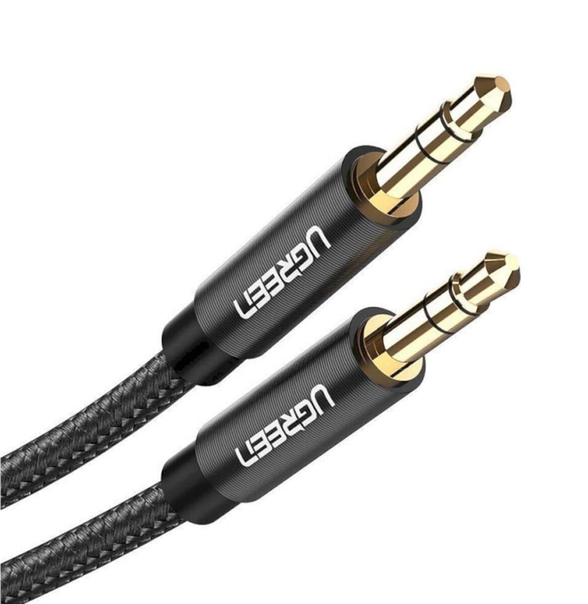 Аудіо-кабель UGREEN AV112 3.5mm Male to 3.5mm Male Cable Gold Plated Metal Case with Braid 2m Black (UGR-50363)