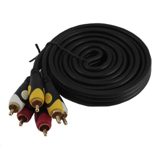 Кабель 3xRCA to 3xRCA папа-папа AV кабель тюльпаны 1.8м Black (287445)
