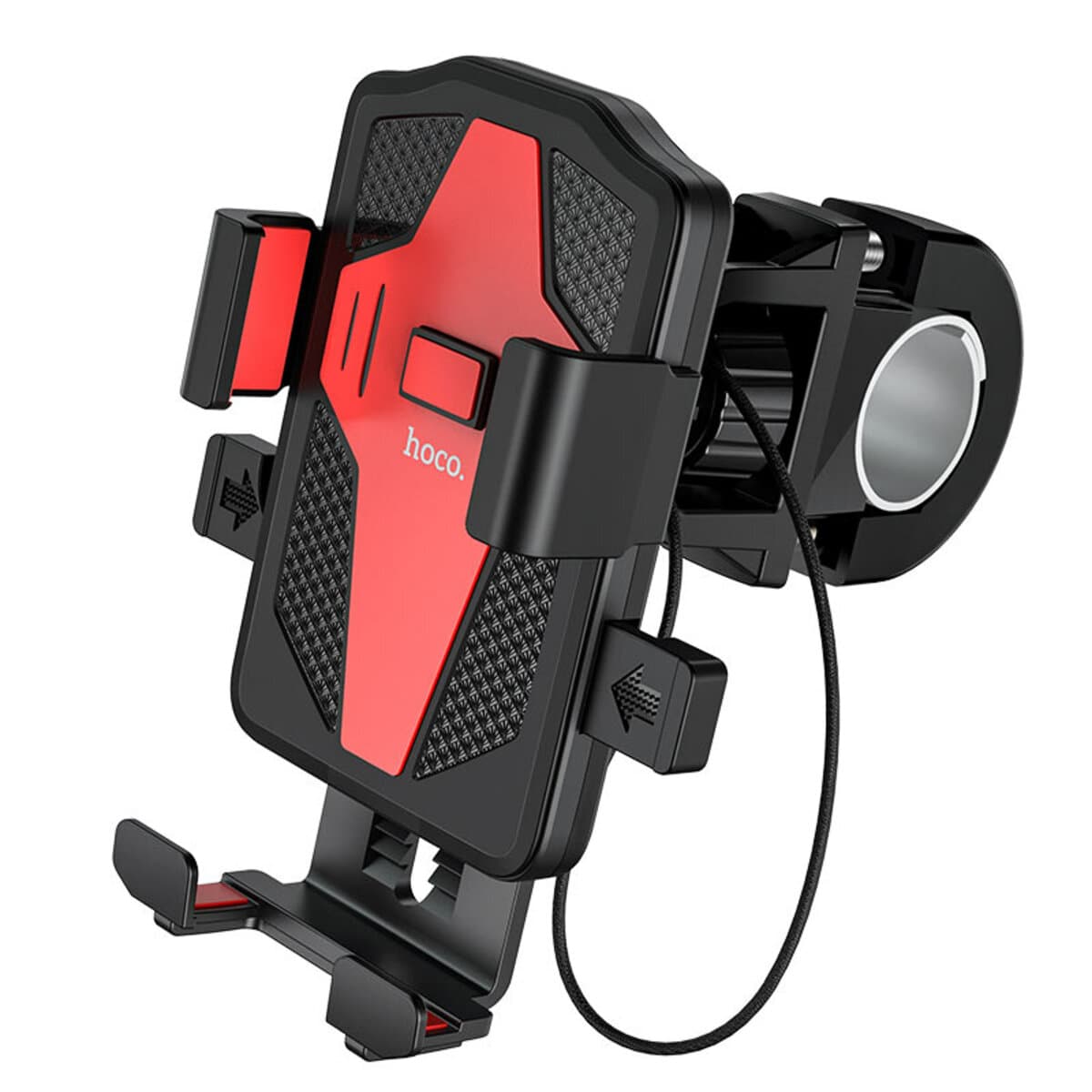 Велодержатель держатель на руль HOCO CA73 Flying one-touch bicycle and motorcycle universal holder Black-Red
