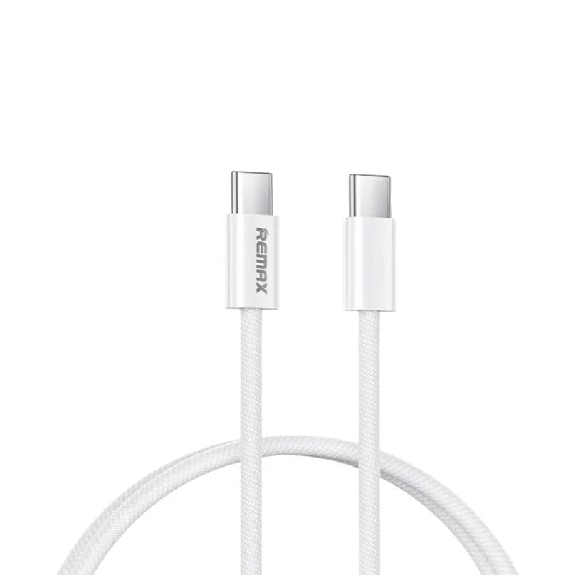 Кабель REMAX RC-C010 Chelectricy Series 65W 1m PD Fast Charging Braided Data Cable Type-C to Type-C White