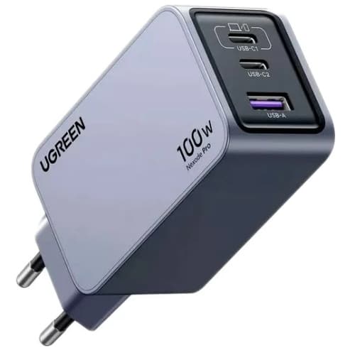 Зарядний пристрій Ugreen X757 Nexode Pro 3xUSB 100W GaN 2xType-C+USB-A Grey (25874)