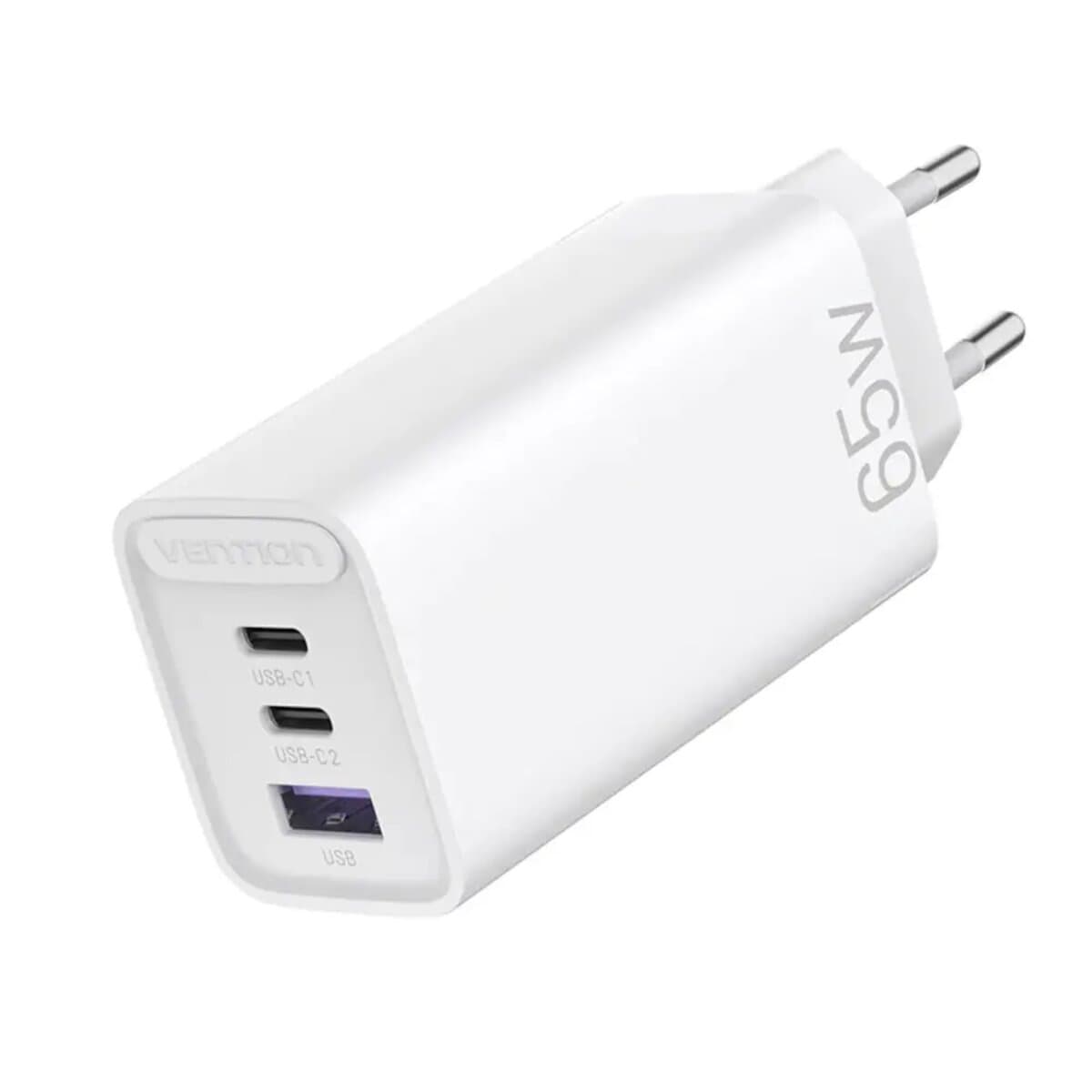Зарядний пристрій Vention 2xType-C+USB GaN Charger 65W/30W/30W EU-Plug 5V 3A White (FEDW0-EU)