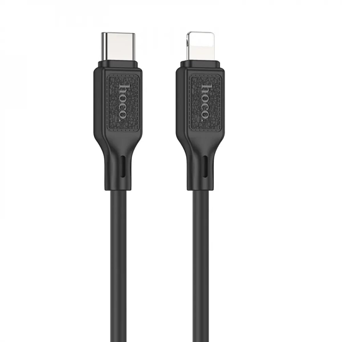 Кабель HOCO X90 Cool silicone PD charging data cable Type-C to Lightning 1m 3A Black