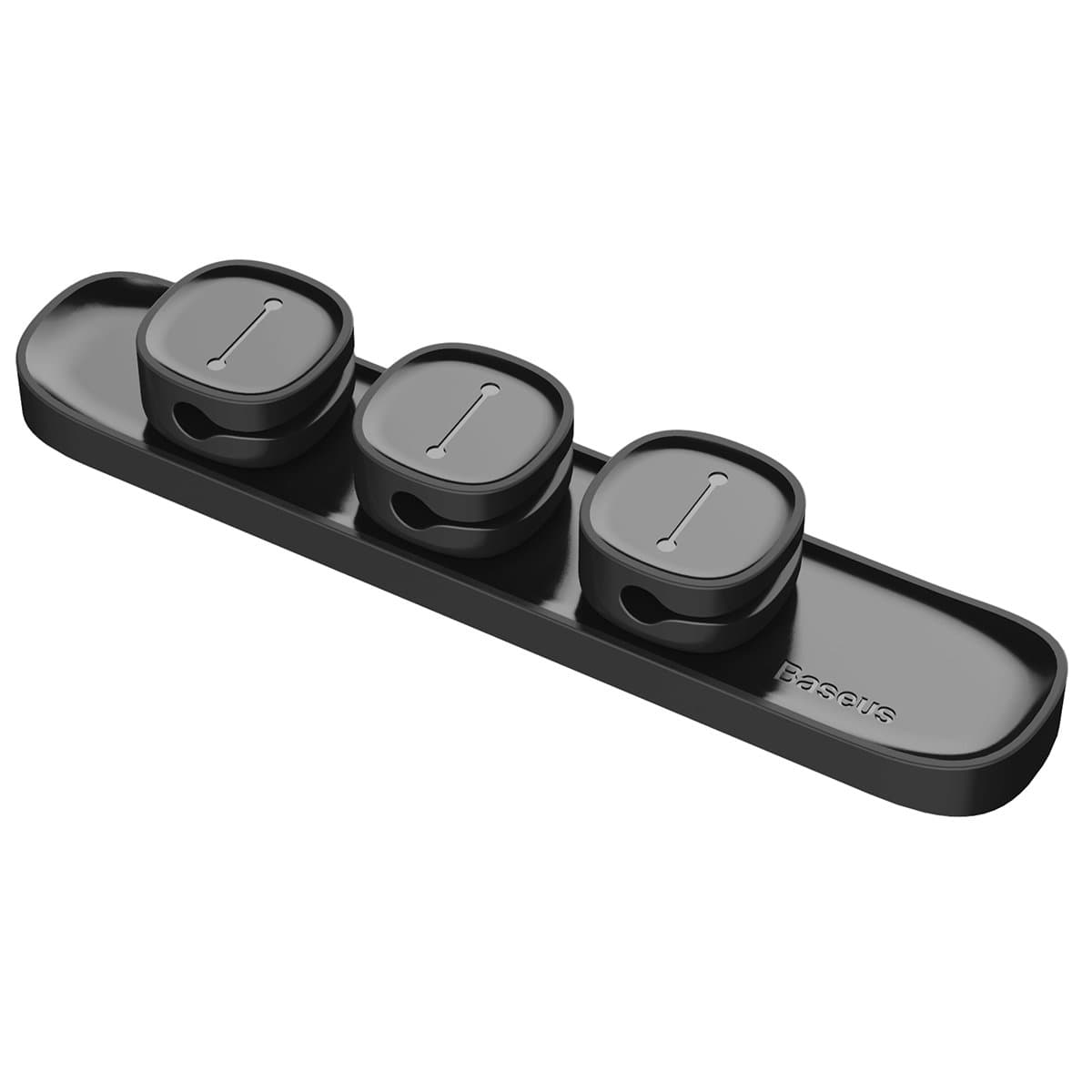 Магнітний тримач органайзер для кабелів Baseus Peas Cable Clip Black (ACWDJ-01)