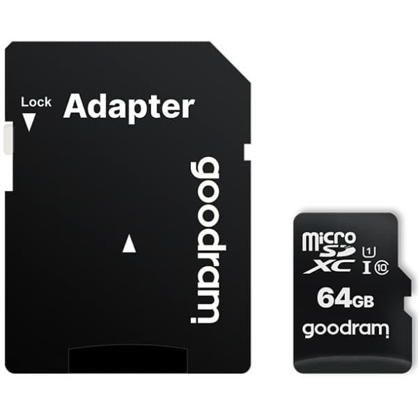 Карта пам'яті GoodRAM class10 UHS I Memory card Secure Digital Micro 64Gb Retail + Adapter (M1AA-0640R12)