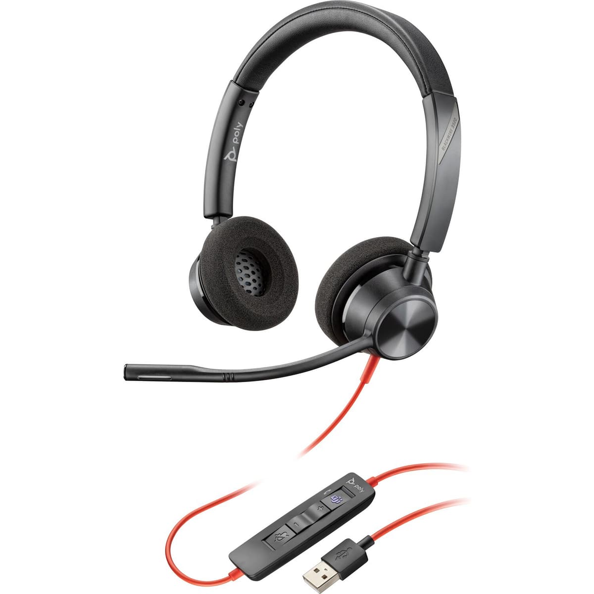 Проводные наушники с микрофоном гарнитура Poly BlackWire C3325-M 76J21AA USB-A HS Stereo Black