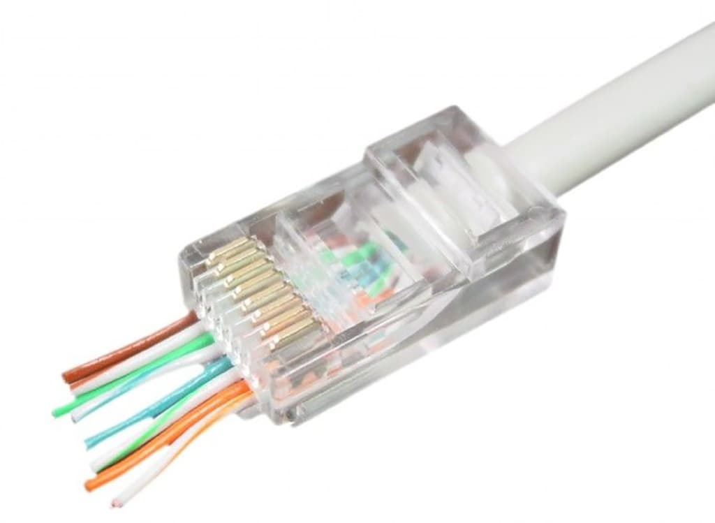 Комп'ютерний конектор Kingda KD-PG8032-C5e RJ-45 8P8C з наскрізним отвором
