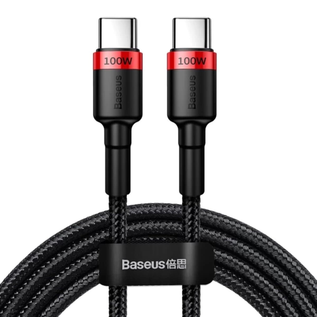 Кабель Baseus Cafule PD2.0 100W flash charging Type-C to Type-C cable 20V 5A 2m Black-Red (CATKLF-AL91)