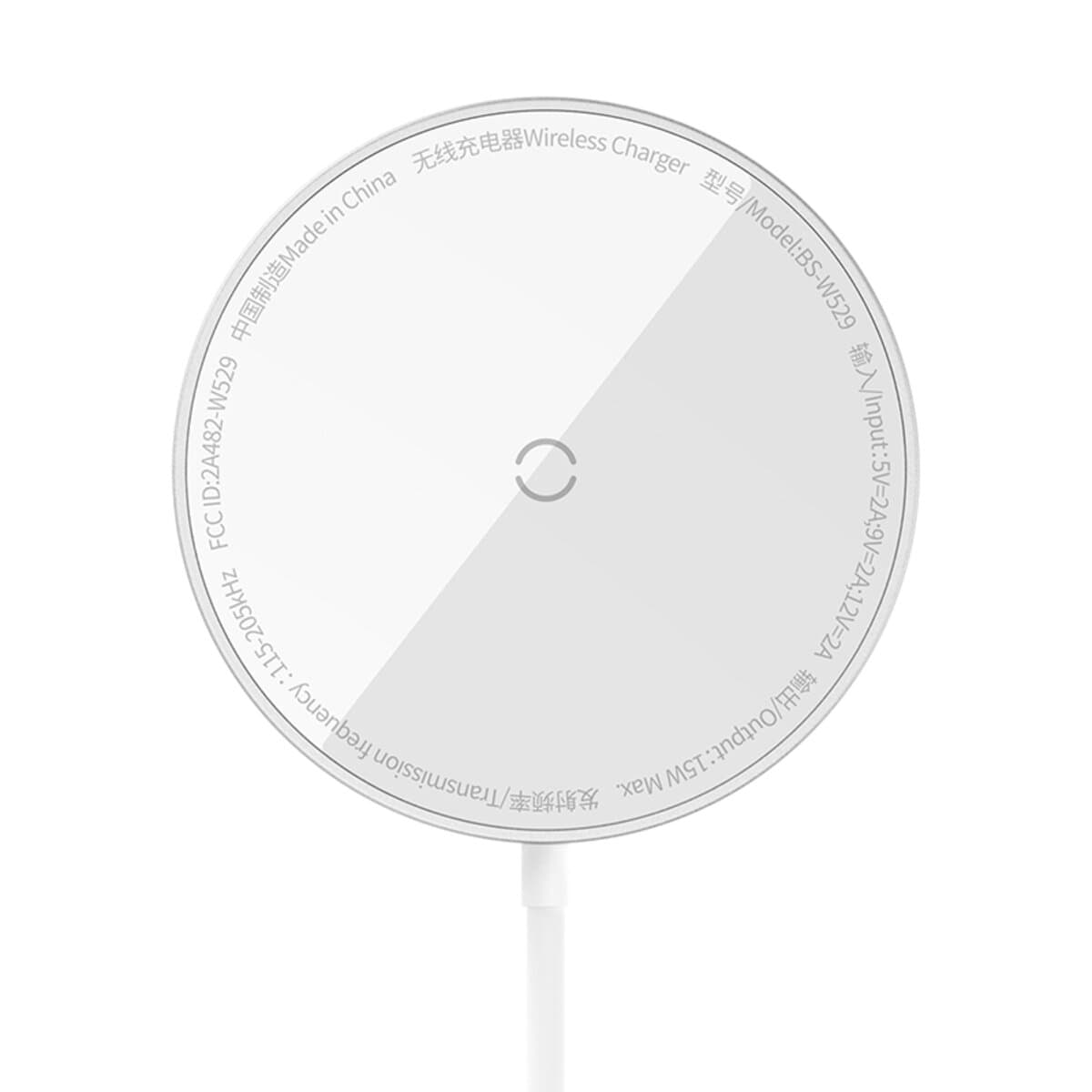 Беспроводное зарядное устройство Baseus Simple Mini3 Magnetic Wireless Charger 15W White (CCJJ040012)