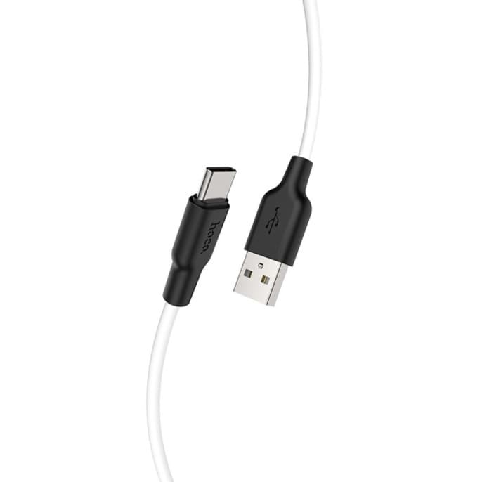 Кабель HOCO X21 Plus USB to Type-C 3A 1m silicone connectors White