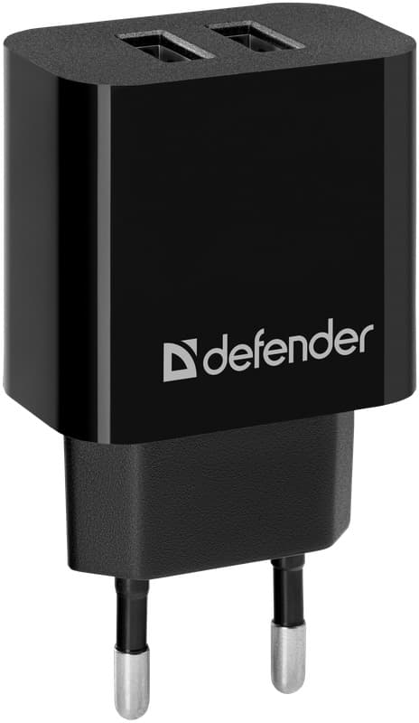 Зарядний адаптер Defender UPC-21 2xUSB-A 2.1A кабель microUSB Black (83581)