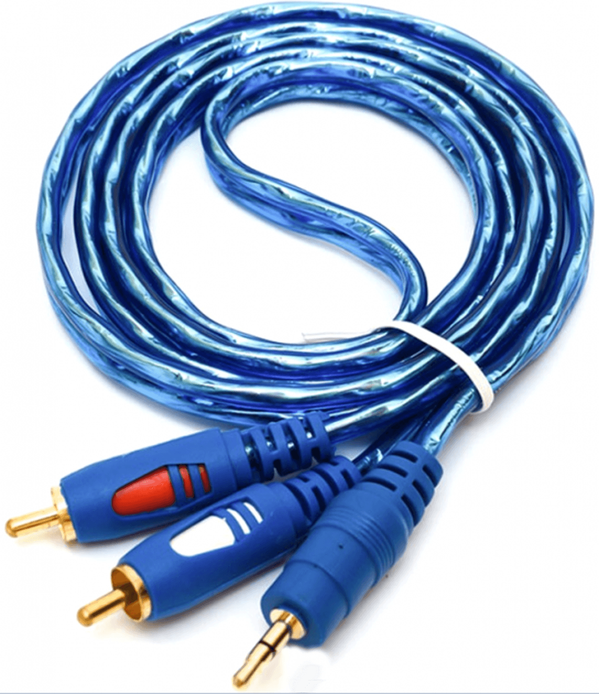 Кабель S0663 AUX Audio 3.5мм to RCAx2 MM 3м OEM Blue