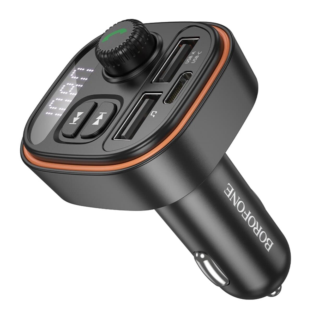 Автомобильный FM-трансмиттер ресивер BOROFONE BC59 Heroic car BT FM transmitter 3xUSB Black