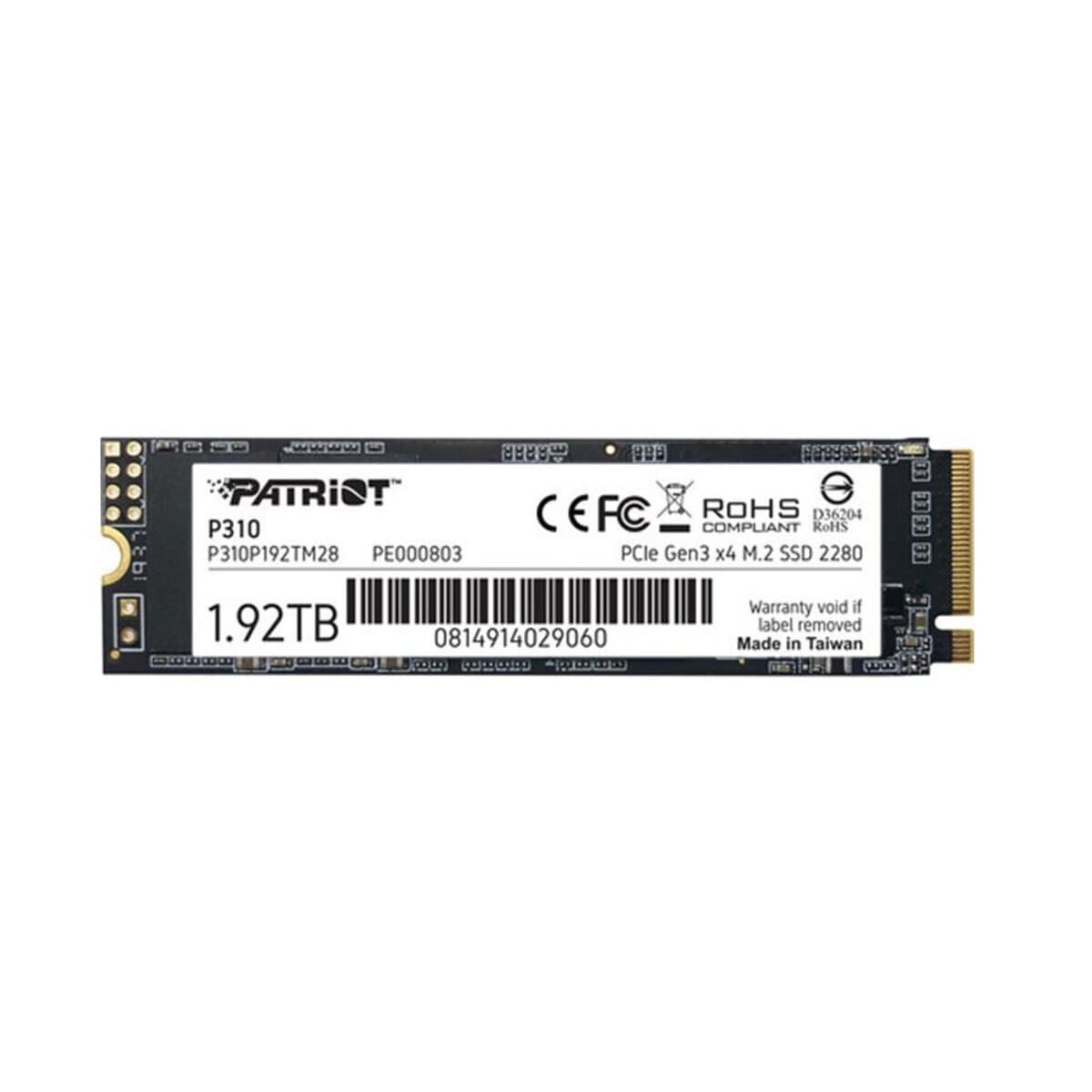 Твердотельный накопитель SSD M.2 Patriot P310 1920GB NVMe 2280 PCIe 3.0x4 3D NAND TLC (P310P192TM28)