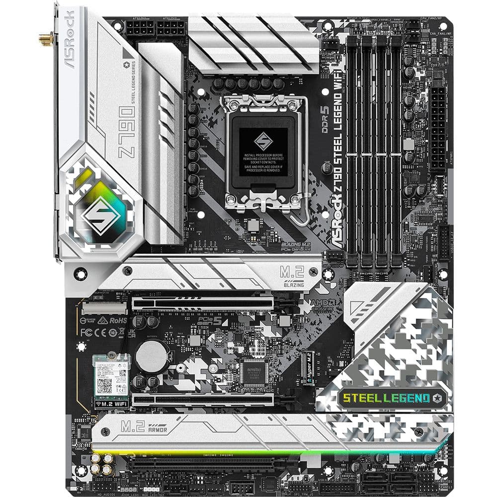 Материнська плата AsRock Z790 STEEL LEGEND WIFI 1700 4*DDR5 3*PCIex16 HDMI/DP 8xSATA 6xM.2 2.5Glan 7.1ch ATX