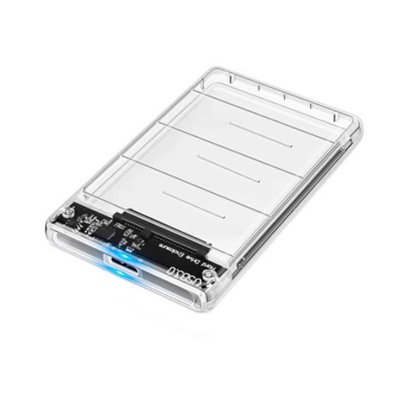 Зовнішня кишеня для жорсткого диска HDD SSD 2.5'' USB 3.0 SATA Transparent (312702)