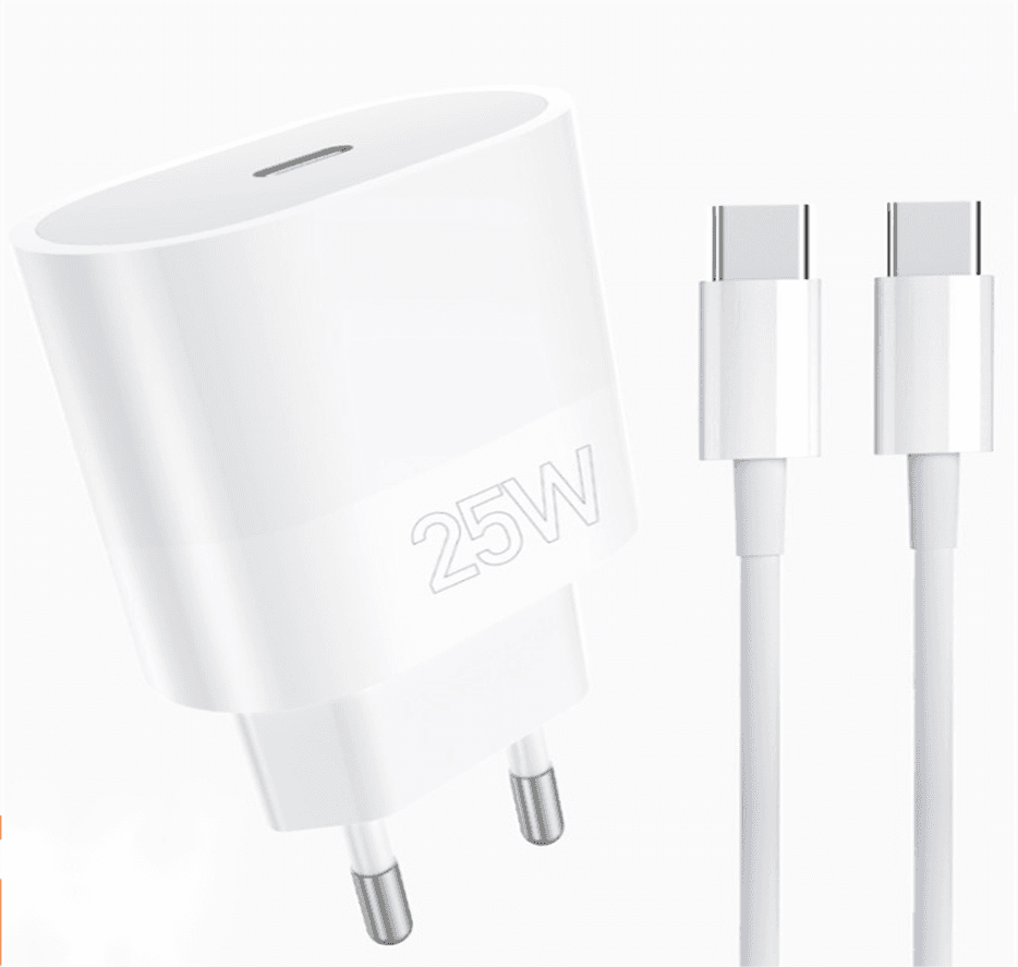 Зарядное устройство с кабелем WUW T86C PD 25W fast charger Type-C to Type-C cable set White