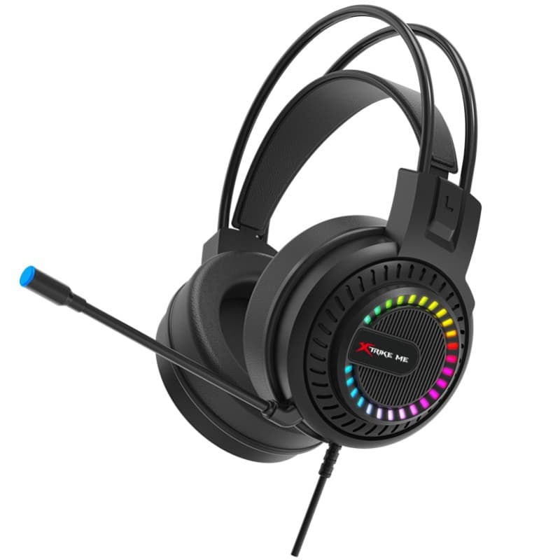 Проводные игровые наушники с микрофоном XTRIKE ME HP-318 USB+3.5мм 7 режимов RGB Black