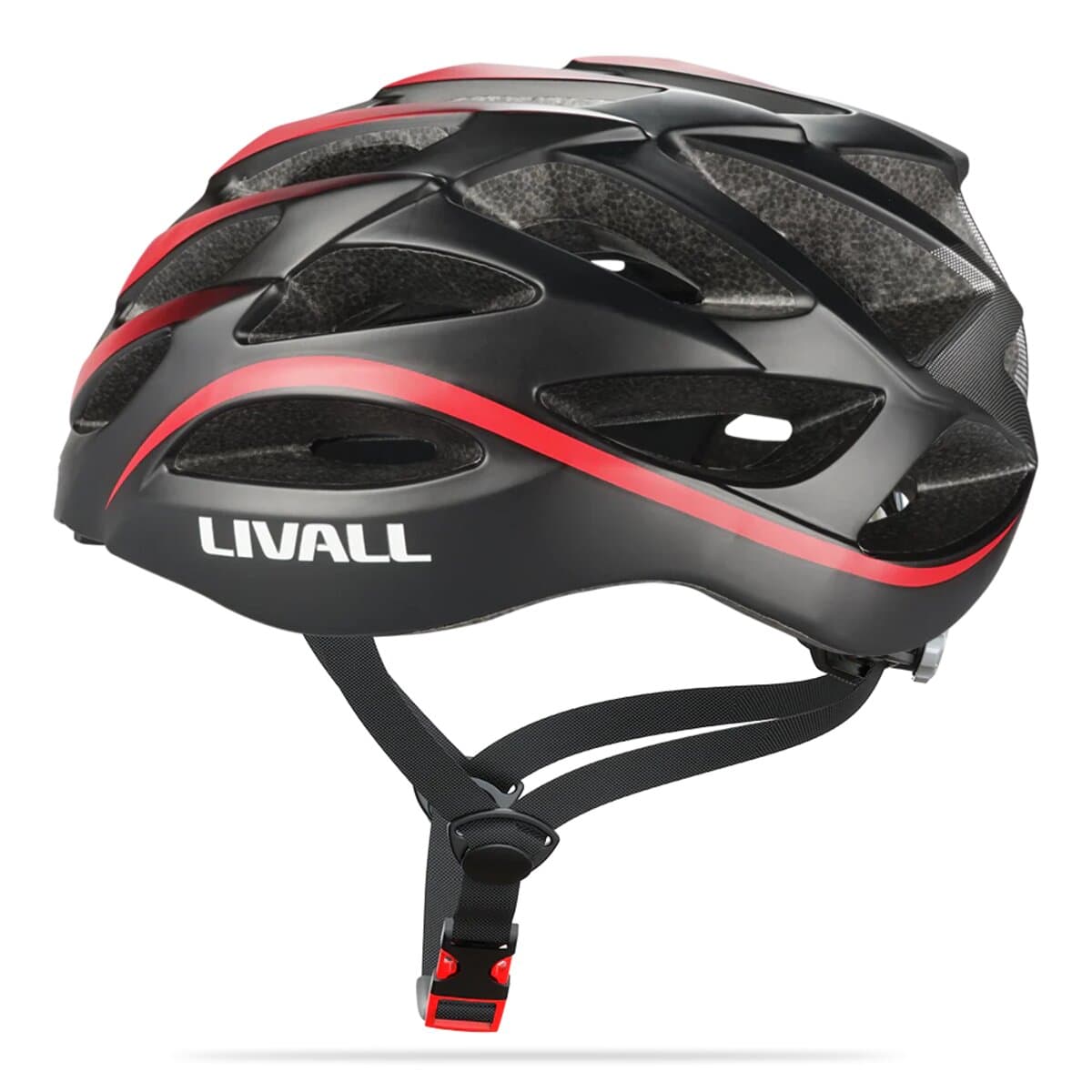 Захисний велосипедний шолом Livall BH62 NEO L 55-61см мікрофон акустика сигнали поворотів і стопів APP пульт BR80 Bluetooth Black-Red (LIV-TBH62N-1041)